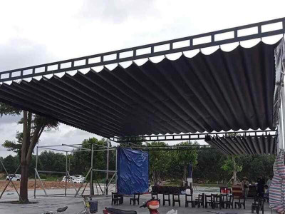 Thi công mái xếp mái bạt cố định và di động tại Bến Tre uy tín giá rẻ