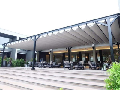 Thi công mái xếp bạt di động quán cafe quán nhậu ở tại Bạc Liêu